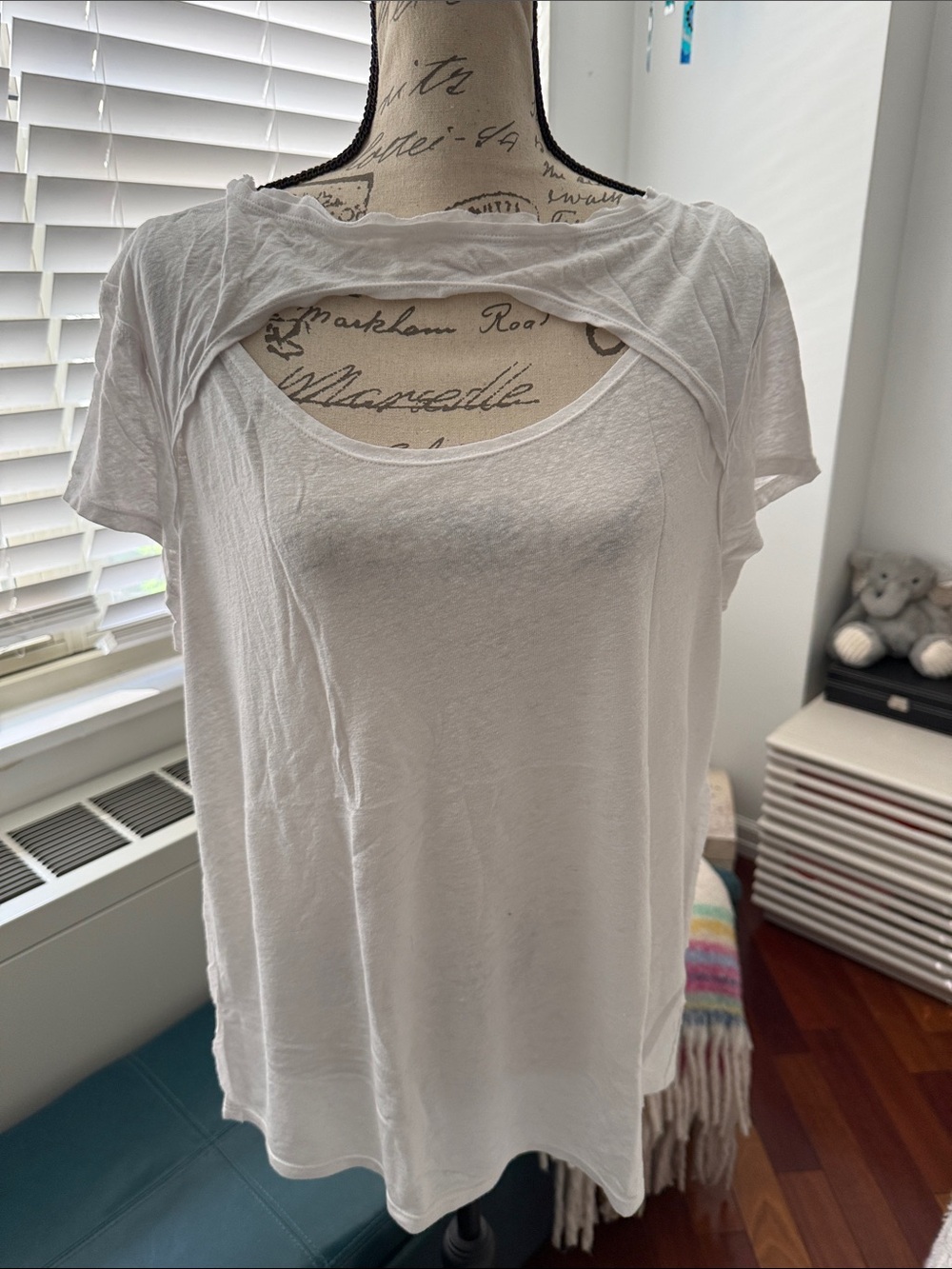 We The Free White Scoop Neck Short Sleeve Top